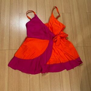 Vibrant Pink and Orange Swim Dress